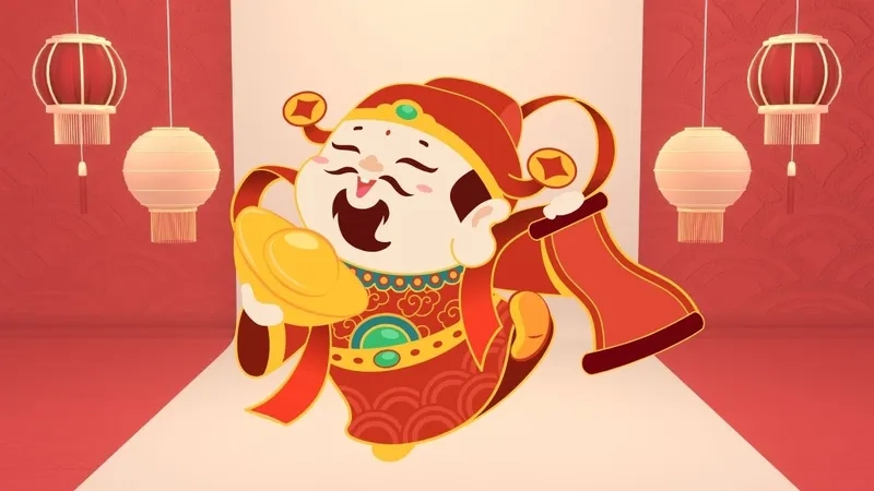 Hình nền thần tài cute cho máy tính dễ thương