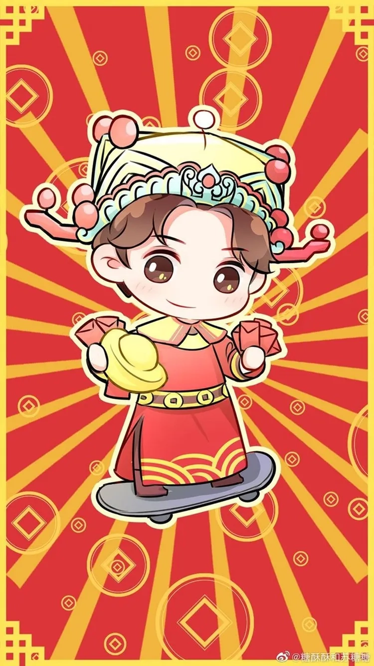 Hình nền thần tài cute cho điện thoại dễ thương