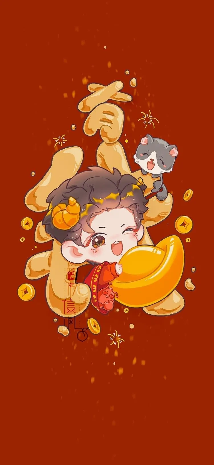 Hình nền thần tài cute phát tài phát lộc