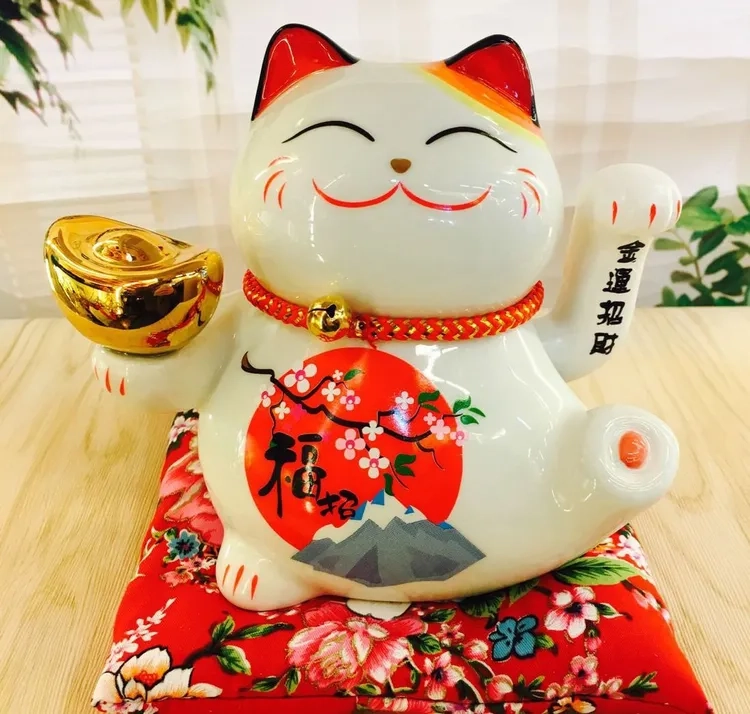 Mèo thần tài hợp hình nền mèo may mắn đẹp