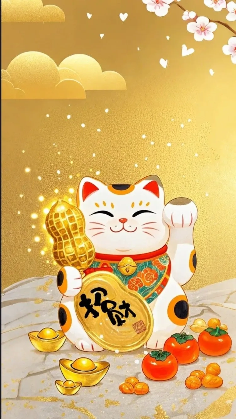 Mèo thần tài nổi bật trong ảnh mèo thần tài