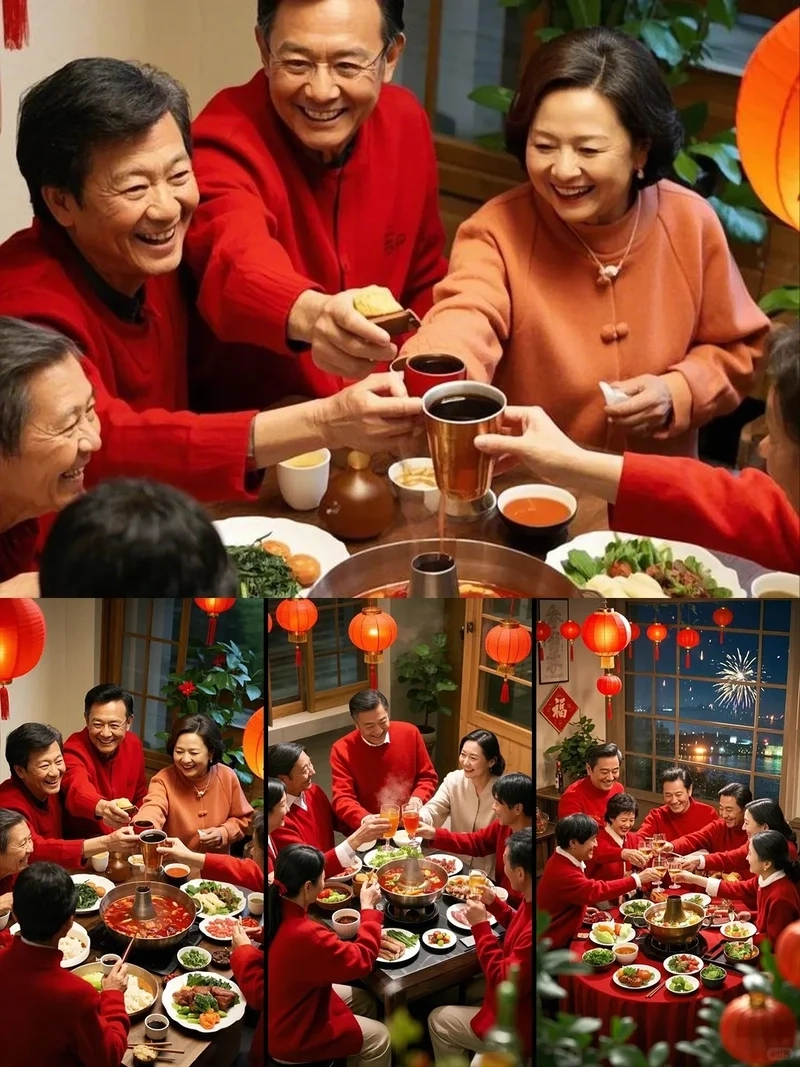 Ảnh gia đình ăn tết mang không khí sum vầy