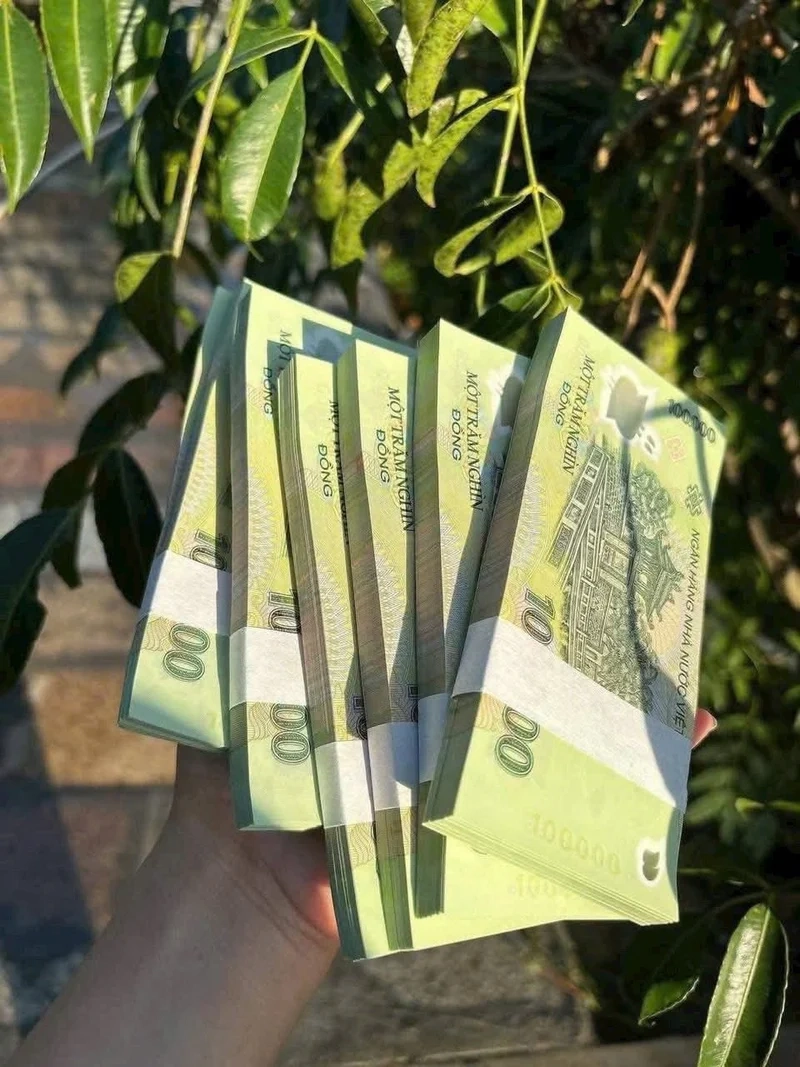 Ảnh xấp tiền mới cho khởi đầu hanh thông