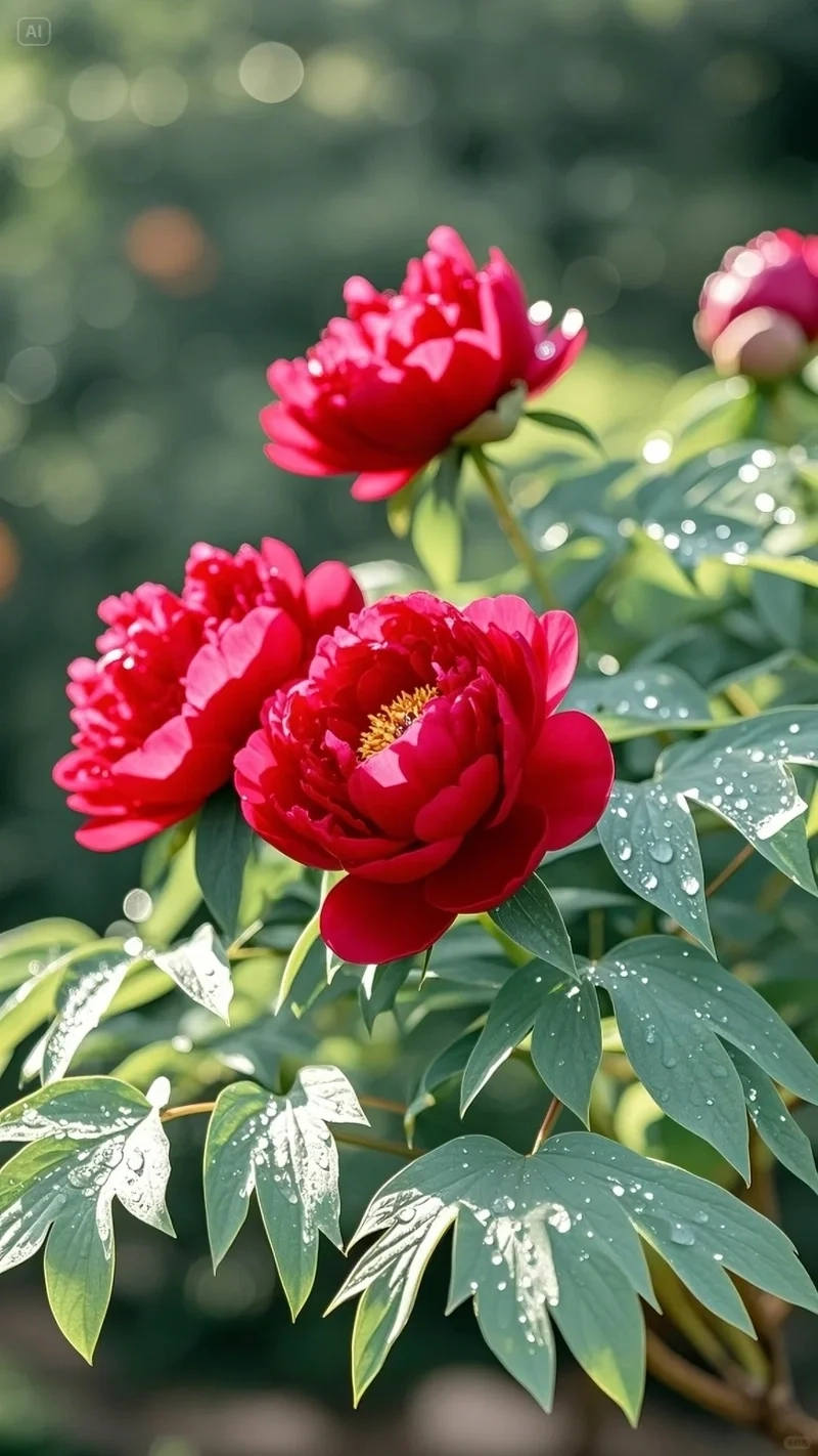 Hình nền hoa mẫu đơn đỏ đẹp tinh tế cho điện thoại