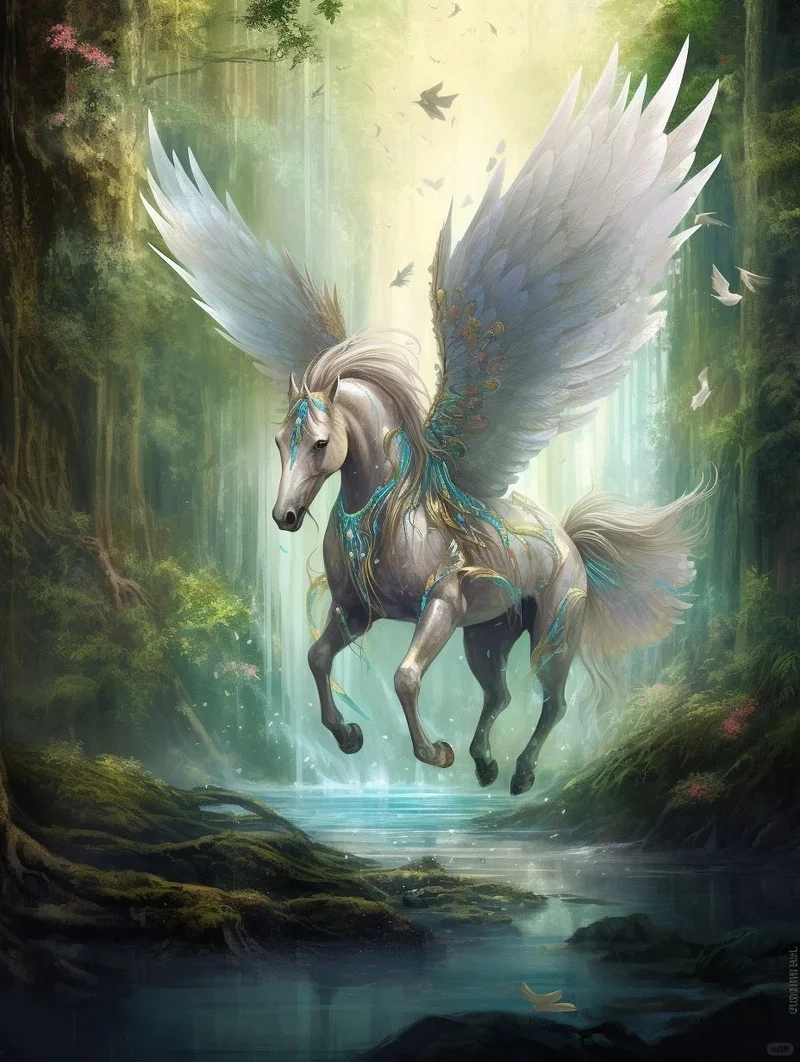 Làm mới máy với hình nền ngựa có cánh