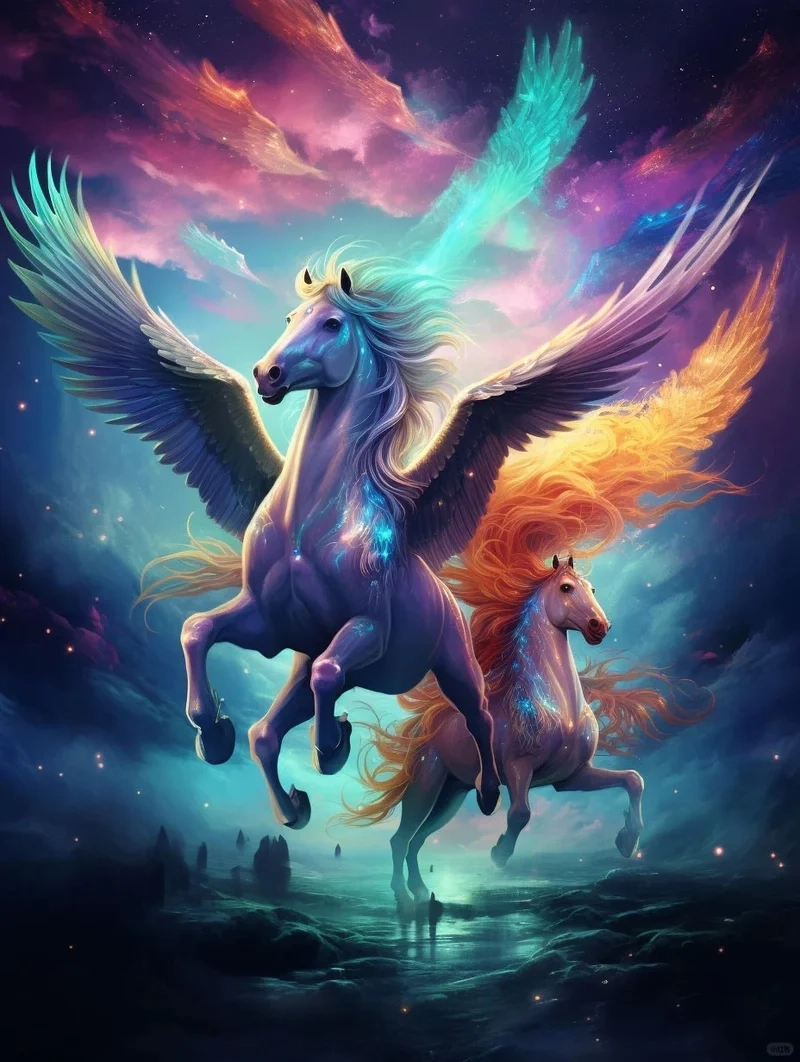 hình nền ngựa có cánh mang năng lượng tích cực