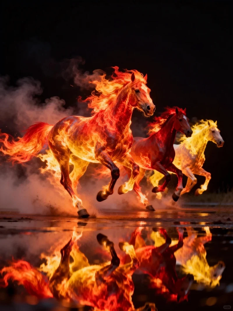 Tải hình nền ngựa lửa đầy năng lượng